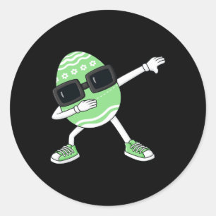 Adesivo Redondo Dabbing Páscoa Day, Diversão de Ovo Boys Meninas C