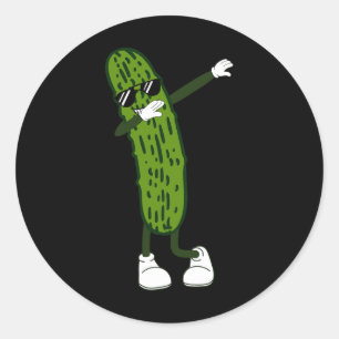 Adesivo Redondo Dabbing Pickle Dancing Cucumbads E Relishe