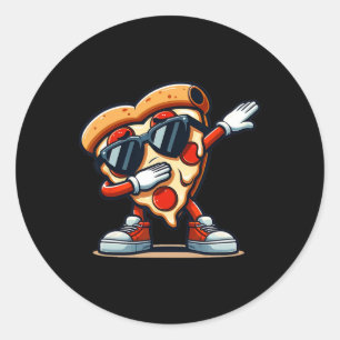 Adesivo Redondo Dabbing Pizza Pizza Dancing Pizza Love Birthday Pa