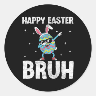 Adesivo Redondo Dabbing Rabbit Páscoa Day Egs Dab Boys Girls Kid