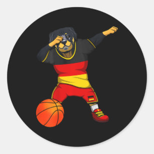 Adesivo Redondo Dabbing Rottweiler Alemanha Jersey Alemão Sketll L