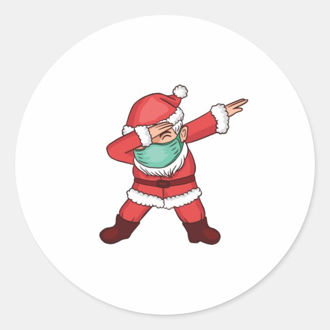 Adesivo Redondo Dabbing Santa Claus (Frente)