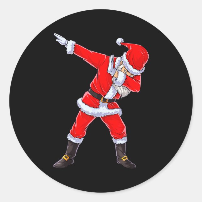 Adesivo Redondo Dabbing Santa Claus Christmas Kids Boys Girls Dab  (Frente)
