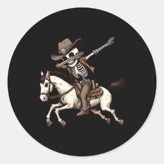 Adesivo Redondo Dabbing Skeleton Cowboy Halloween Costume Kids Boy