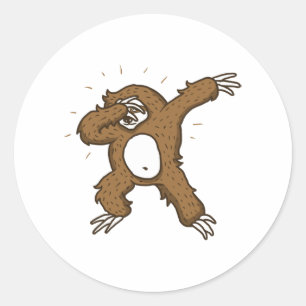Adesivo Redondo Dabbing Sloth Sticker