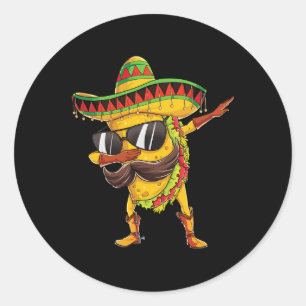 Adesivo Redondo Dabbing Taco T Shirt Cinco De Mayo Kids Boys W