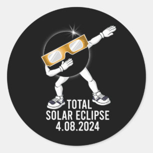 Adesivo Redondo Dabbing Total Solar Eclipse 04.08.2024 Fun Dab Boy