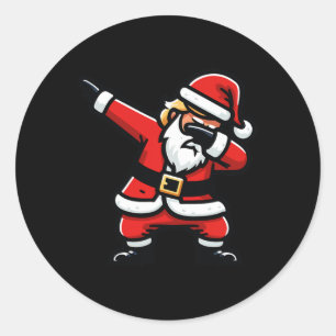 Adesivo Redondo Dabbing Trump Papais noeis de Natal Feio