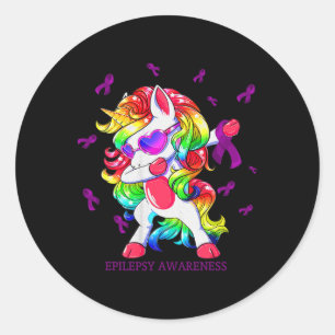 Adesivo Redondo Dabbing Unicorn Epilepsy Awarness Gifs