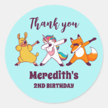 Dabbing Unicorn Fox Llama - Partido do Aniversário