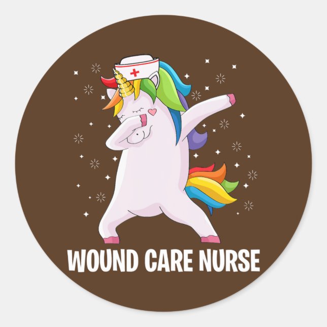 Adesivo Redondo Dabbing Unicorn Funny Wound Care Wound (Frente)