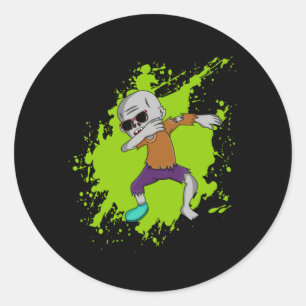 Adesivo Redondo Dabbing Zombie Dab Halloween Legal, uma ideia engr