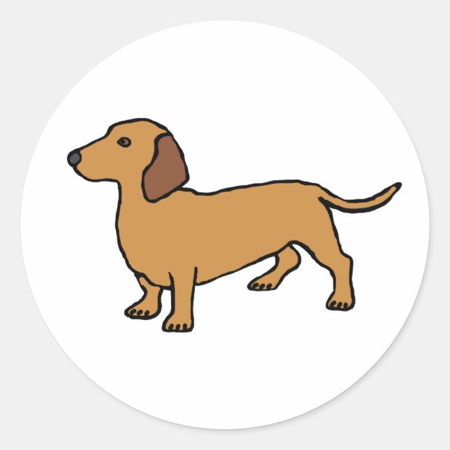 Adesivo Redondo Dachshund (Frente)