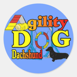 Adesivo Redondo Dachshund_Agilidade Ofertas