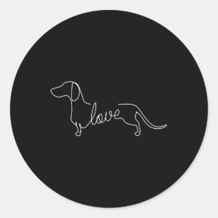 Adesivo Redondo Dachshund Chiweenie Wiener Cão Adoro Arte
