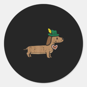 Adesivo Redondo Dachshund Cute Sausation Dog Homens Alemães