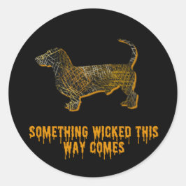 Adesivo Redondo Dachshund Dog Diversão Halloween