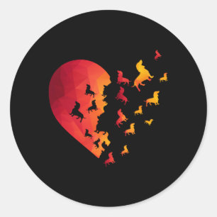 Adesivo Redondo Dachshund Dog Heart Gifs Para Amantes De Dachshund