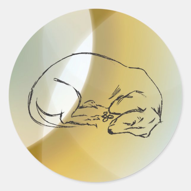 Adesivo Redondo Dachshund Dog Sticker (Frente)