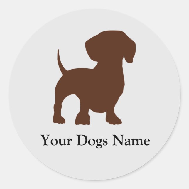 Adesivo Redondo Dachshund Dog Sticker (Frente)