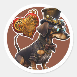 Adesivo Redondo Dachshund Dog Sticker