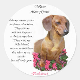Adesivo Redondo Dachshund Doxie Lovers Art