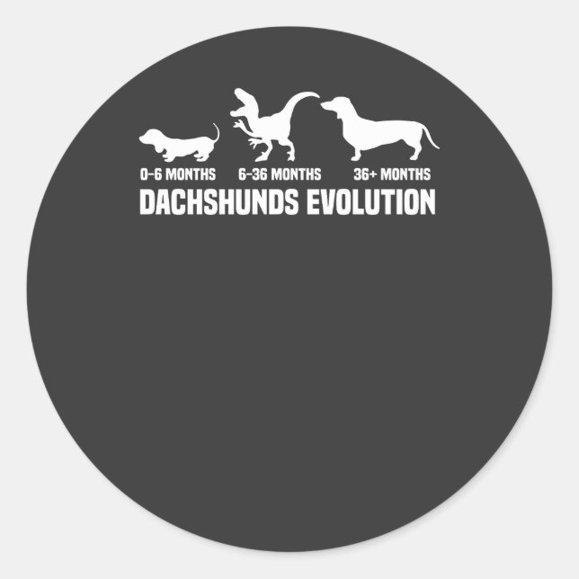 Adesivo Redondo Dachshund Evoluções (Frente)