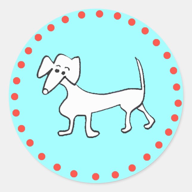 ADESIVO REDONDO DACHSHUND HOLIDAY STICKERS (Frente)