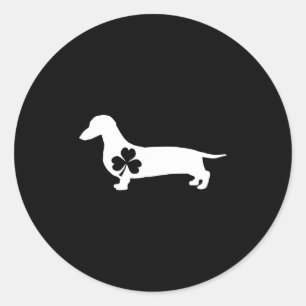 Adesivo Redondo Dachshund Leprechaun Dia de São Patrício Dog Gifts