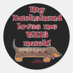 Adesivo Redondo Dachshund Love Meter