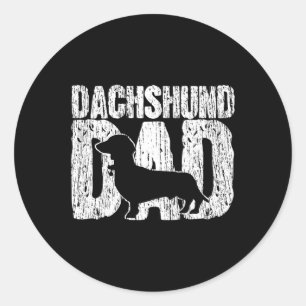 Adesivo Redondo Dachshund Pai Wiener Far Fars Day Gift