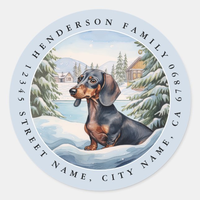 Adesivo Redondo Dachshund Round Stickers (Frente)