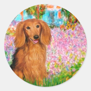 Adesivo Redondo Dachshund (Sable LHS) - Jardim