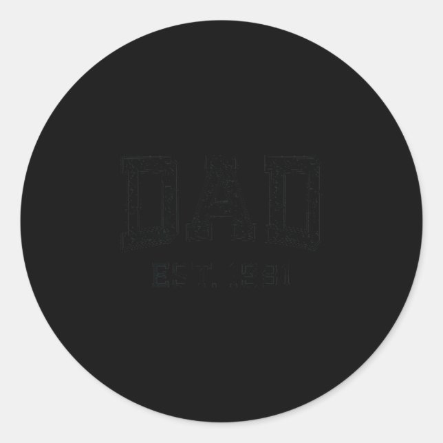 Adesivo Redondo Dad Est 1981 Dad D Husband Father Grandpa  (Frente)