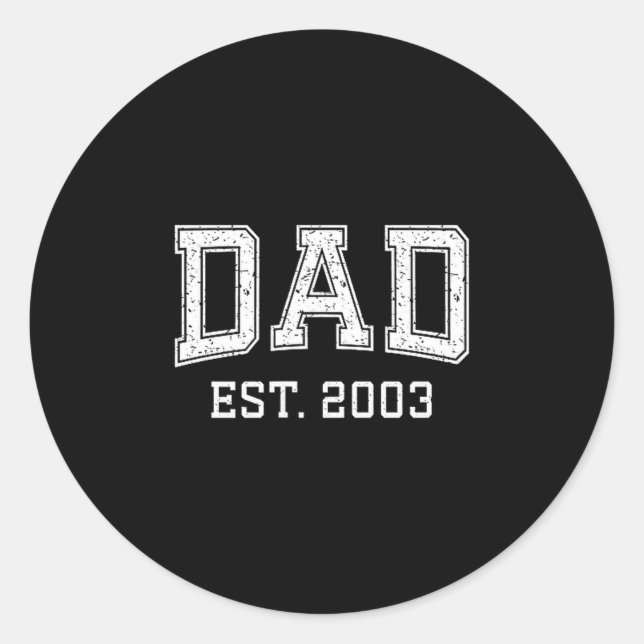 Adesivo Redondo Dad Est 2003 Dad D Fathers Day Ized  (Frente)