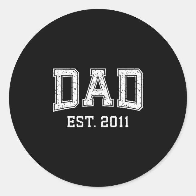 Adesivo Redondo Dad Est 2011 Dad D Fathers Day Ized  (Frente)