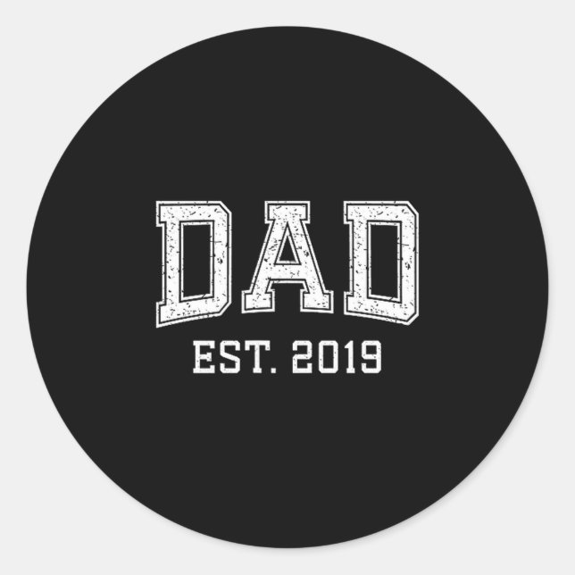Adesivo Redondo Dad Est 2019 Dad D Fathers Day Ized  (Frente)