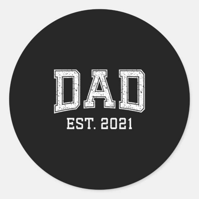 Adesivo Redondo Dad Est 2021 Dad D Fathers Day Ized  (Frente)