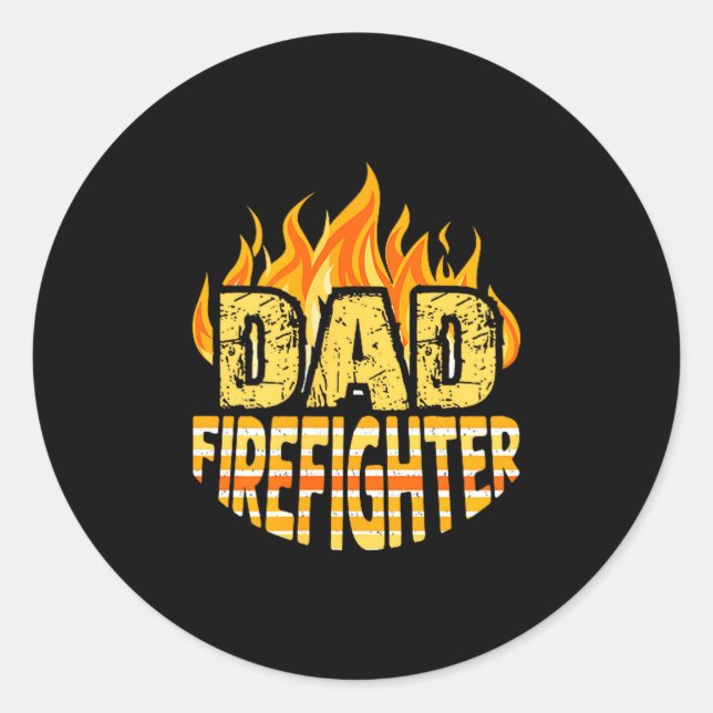 Adesivo Redondo Dad Firefighter Fireman Gift Proud Firefighter Quo (Frente)