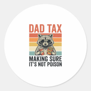 Adesivo Redondo Dad Tax Mapache Vintage Camisa Divertida do Papai