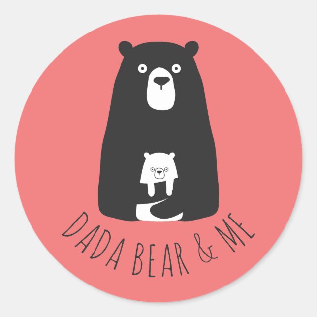 Adesivo Redondo DADA BEAR & ME | Filhos Pais Filha Filho Dada Bear (Frente)