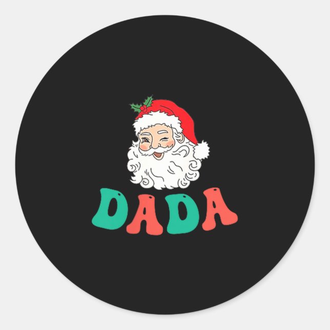 Adesivo Redondo Dada Of 1st Birthday Pajamas Christmas Santa Match (Frente)