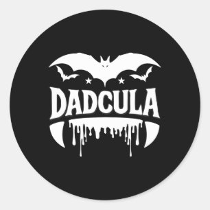 Adesivo Redondo Dadcula Halloween Bat Vampire Presas Fluindo Efeit