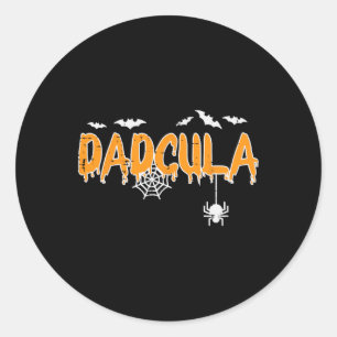 Adesivo Redondo Dadcula Pai Correspondente à Família de Halloween