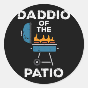 Adesivo Redondo Daddio Do Churrasco Engraçado Do Patio Pai Rbecue