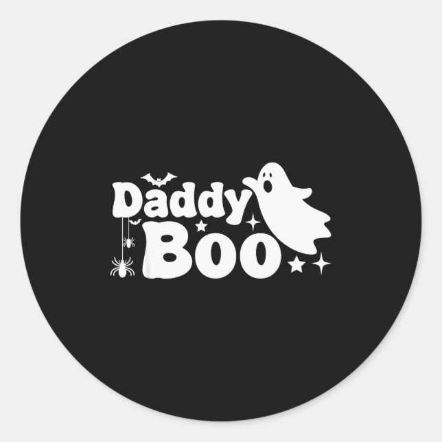 Adesivo Redondo Daddy Boo Funny Ghost Halloween Family Matching  (Frente)