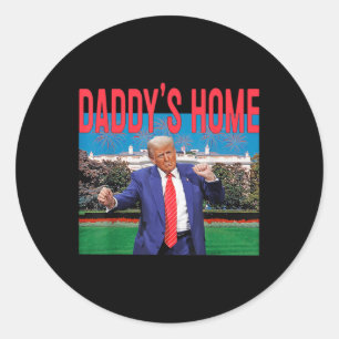 Adesivo Redondo Daddys Home Trump Pink Trump 2024 Take America Bac