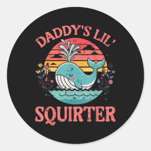 Adesivo Redondo Daddys Little Whale Engraçado Adulto Humo Inapropr