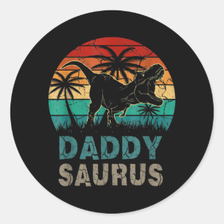 Adesivo Redondo Daddysaurus Funny Dia de os pais T Rex Pai Saurus