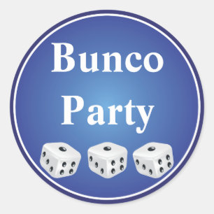 Adesivo Redondo dados com círculo azul personalizável